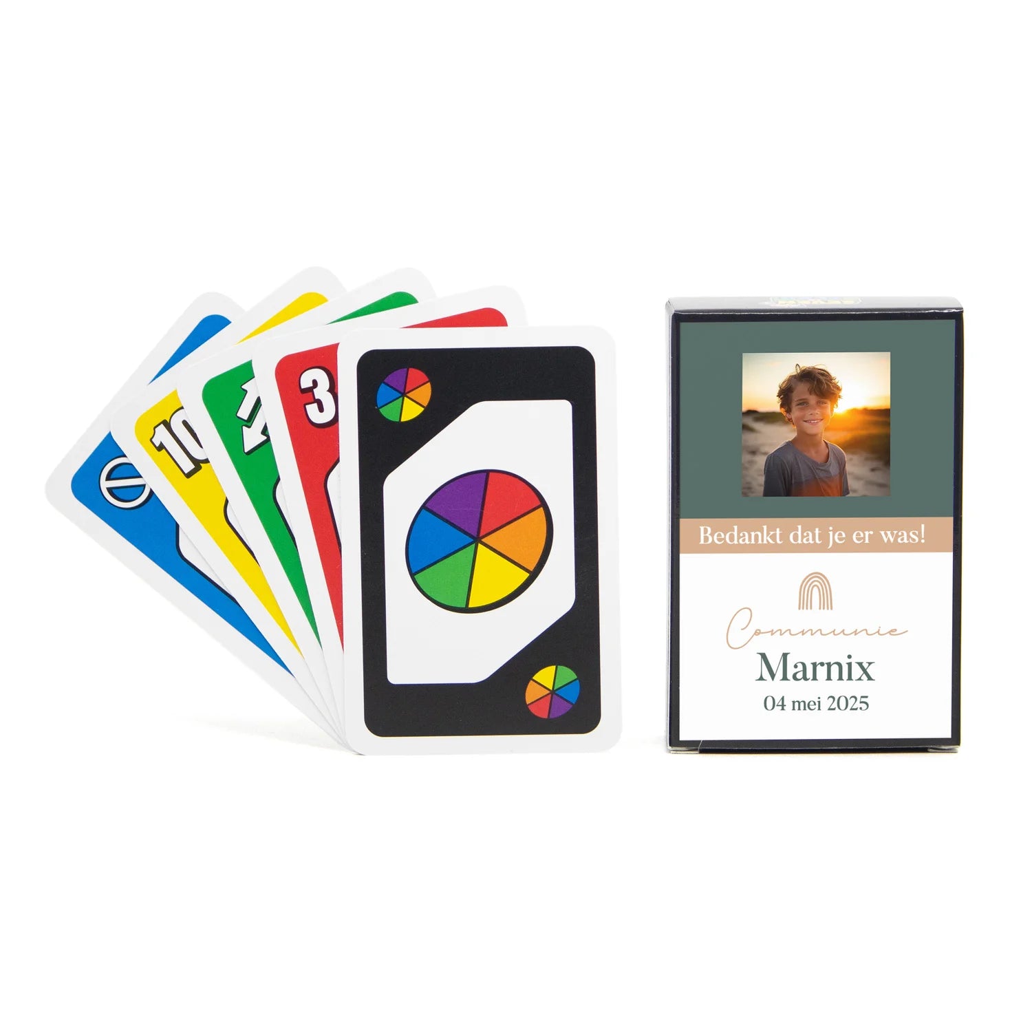 Seven to Zero kaartspel met etiket - Communie jongens - Bedankjes.nl