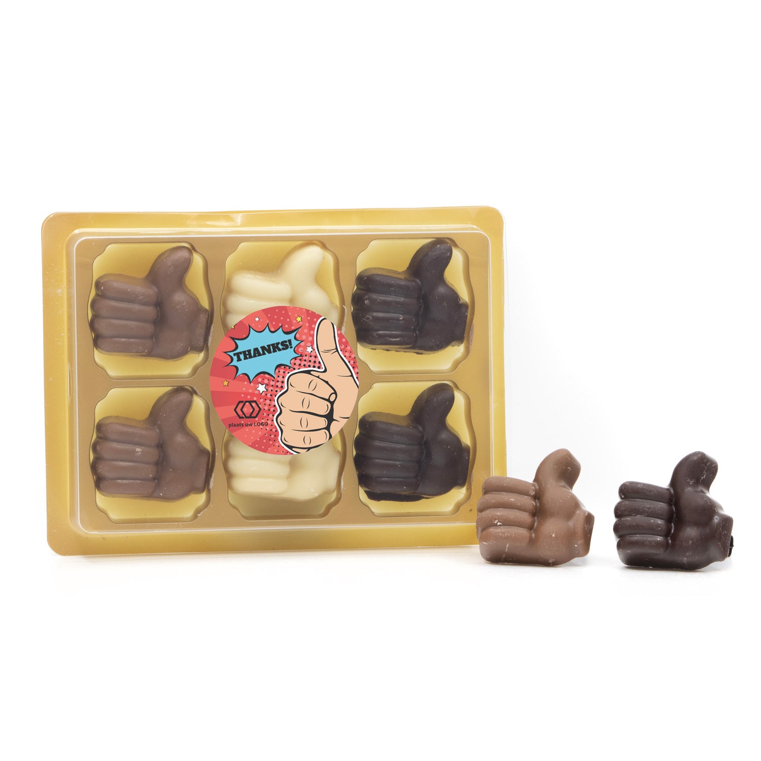 Chocolade duimpjes (6) voor je inzet - Zakelijk - Bedankjes.nl