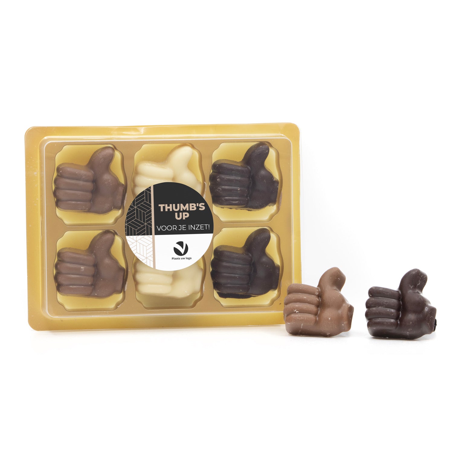 Chocolade duimpjes (6) voor je inzet - Zakelijk - Bedankjes.nl