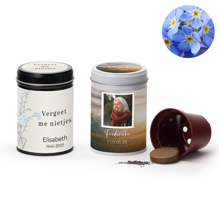 Vergeet mij nietjes met eigen wikkel - Afscheid Dierbare Vergeet mij nietjes met eigen wikkel - Afscheid Dierbare