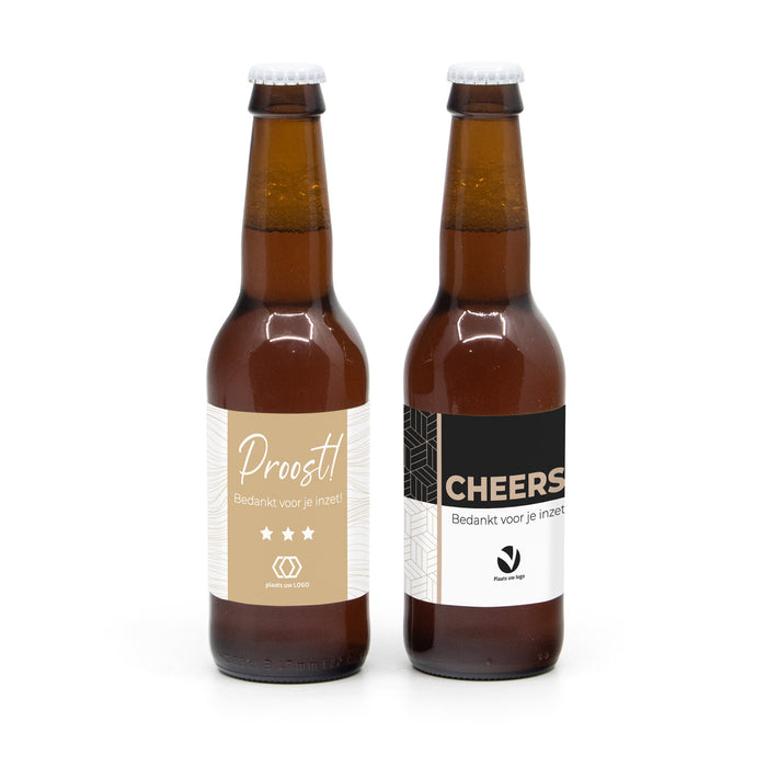 Flesje bier met eigen etiket - Zakelijk