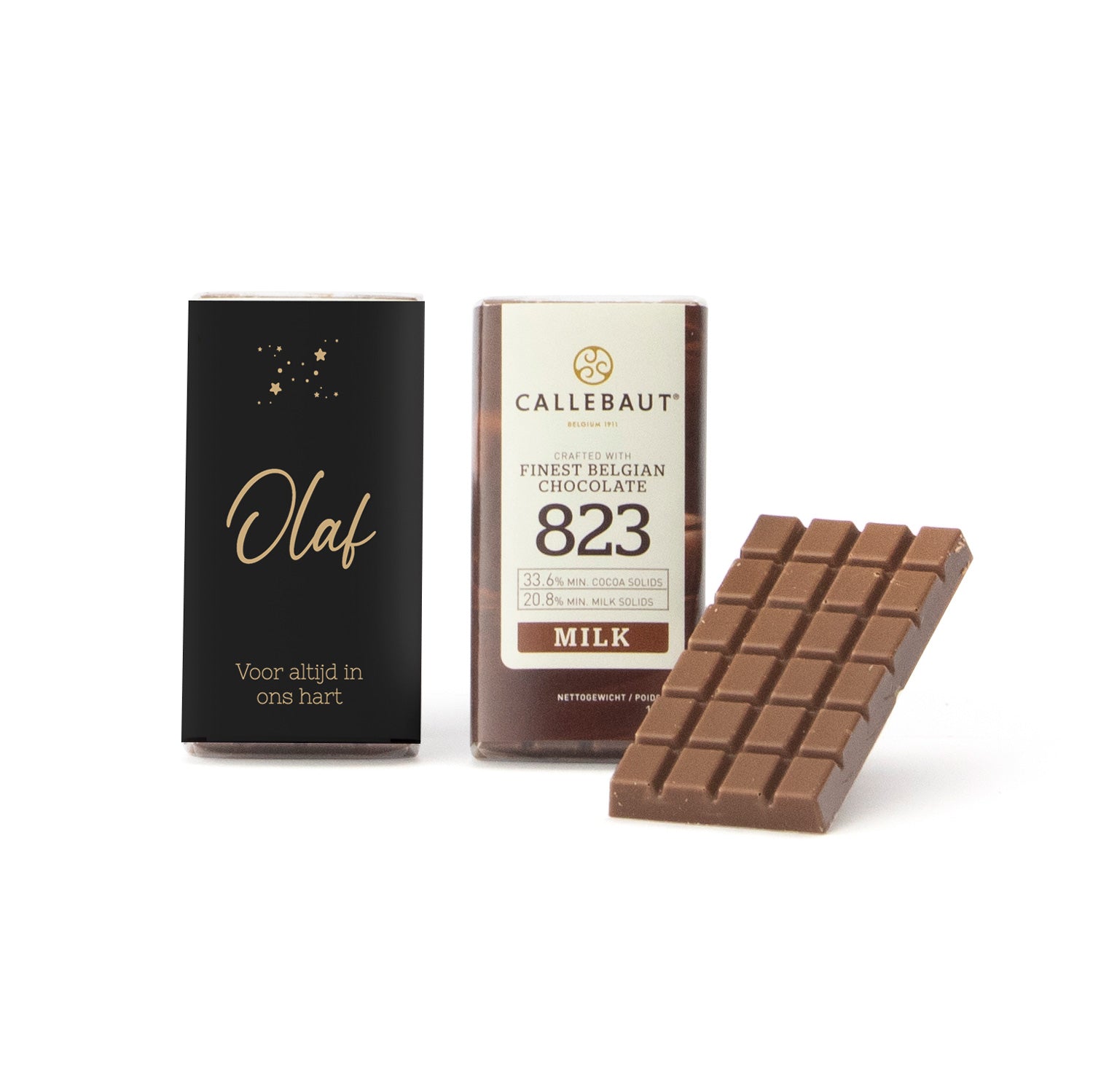 Callebaut mini chocoladereep (25 stuks) - Afscheid Dierbare - Bedankjes.nl