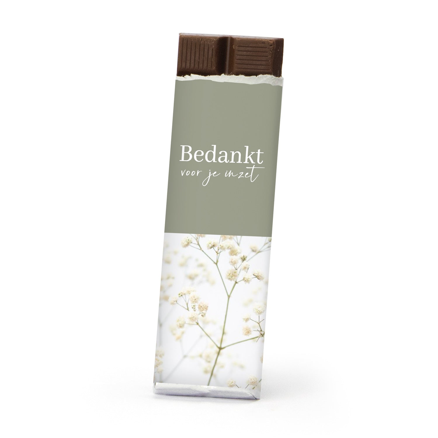 Chocoladereep met eigen wikkel staand - Zakelijk - Bedankjes.nl