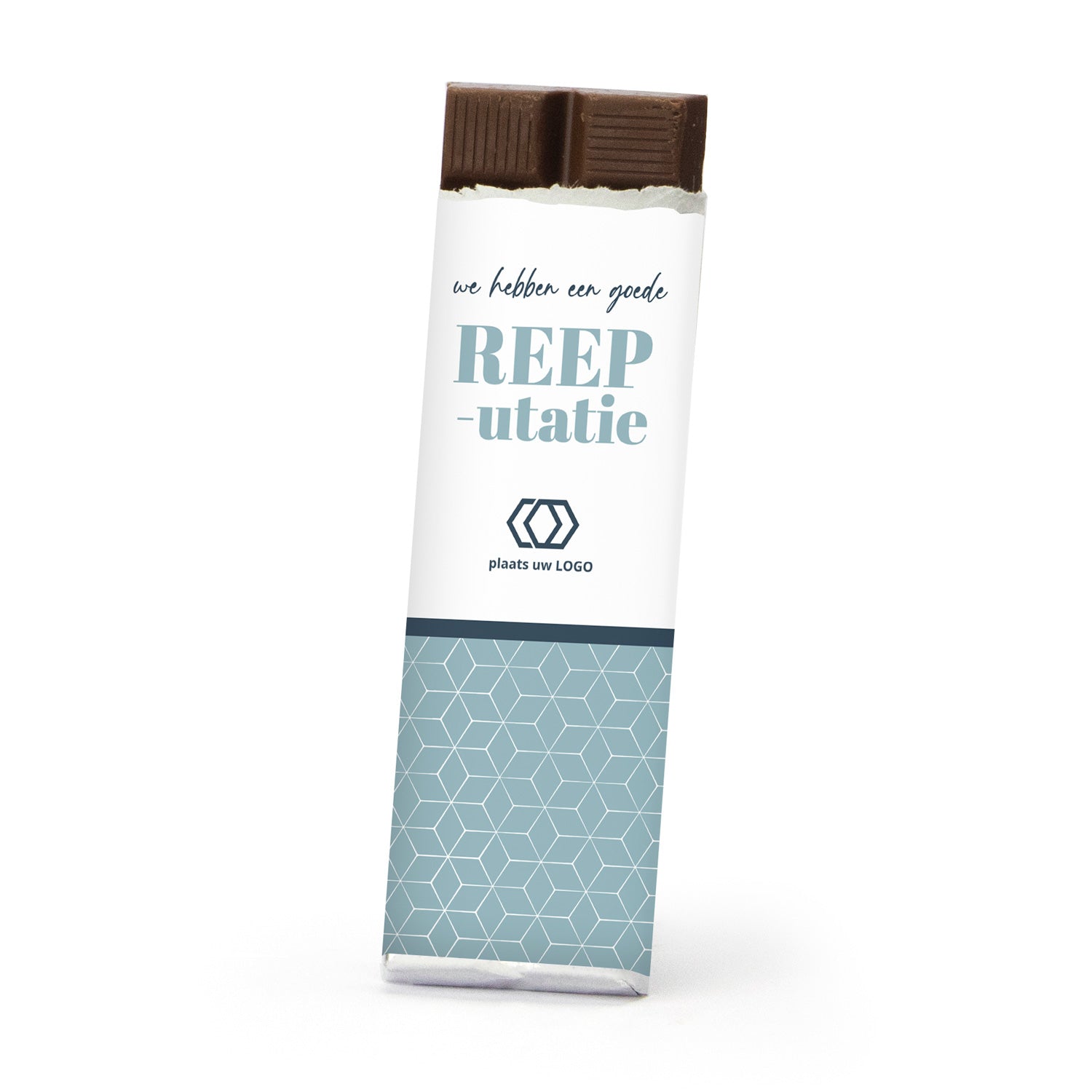 Chocoladereep met eigen wikkel staand - Zakelijk - Bedankjes.nl