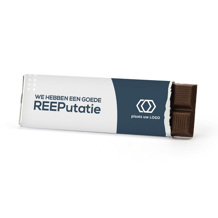 Chocoladereep met eigen wikkel - Zakelijk Chocoladereep met eigen wikkel - Zakelijk