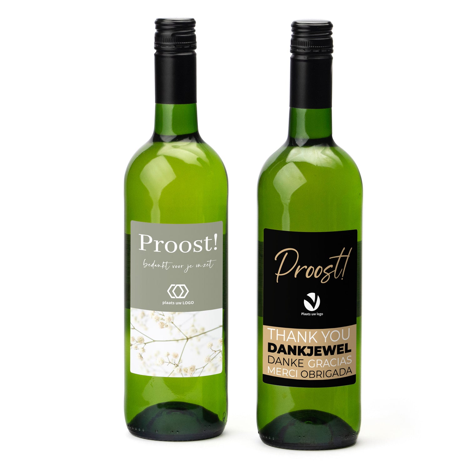 Fles Witte wijn met eigen etiket - Zakelijk - Bedankjes.nl