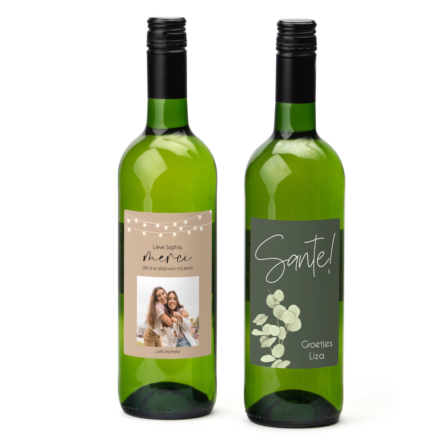 Fles Witte wijn met eigen etiket - Bedankje - Bedankjes.nl