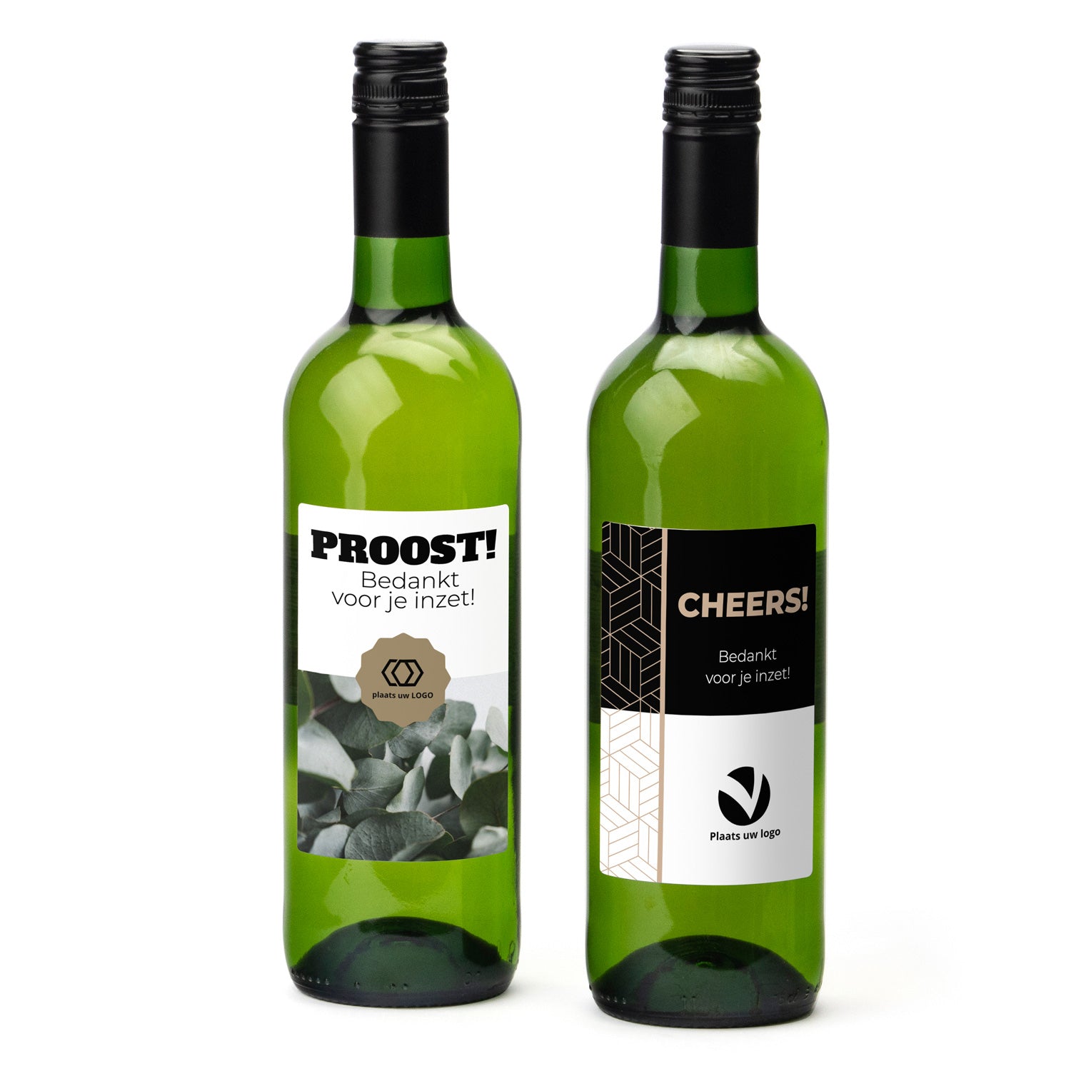 Fles Witte wijn met eigen etiket - Zakelijk - Bedankjes.nl