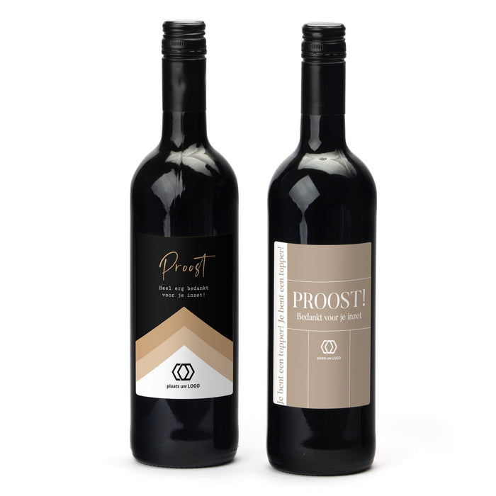 Fles Rode wijn met eigen logo op etiket - Zakelijk Fles Rode wijn met eigen logo op etiket - Zakelijk