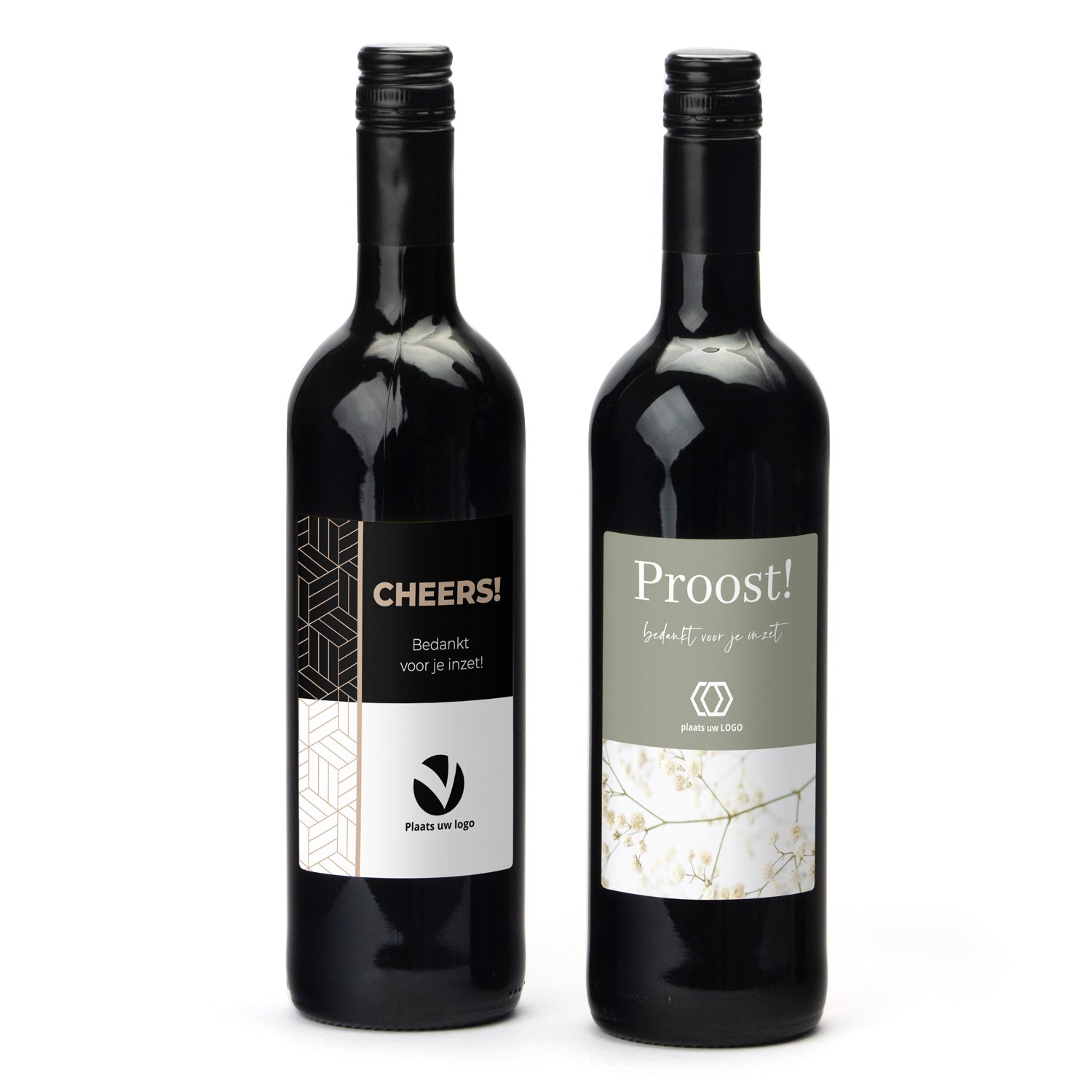 Fles Rode wijn met eigen logo op etiket - Zakelijk - Bedankjes.nl