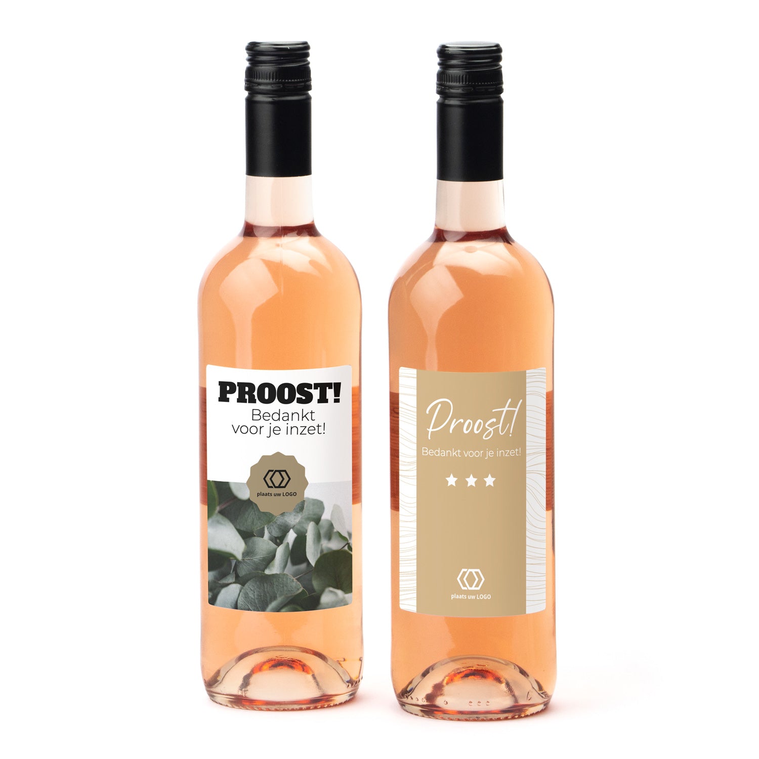 Fles Rosé wijn met eigen logo op etiket - Zakelijk - Bedankjes.nl