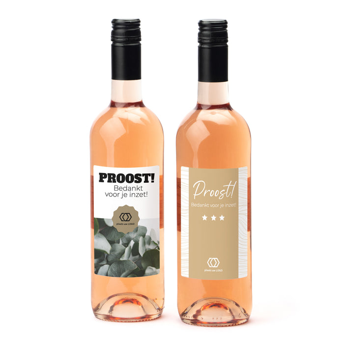 Fles Rosé wijn met eigen logo op etiket - Zakelijk Fles Rosé wijn met eigen logo op etiket - Zakelijk