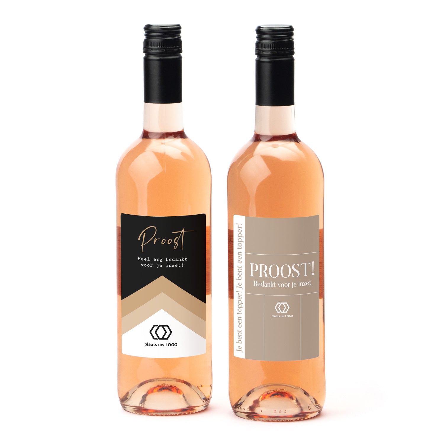 Fles Rosé wijn met eigen logo op etiket - Zakelijk - Bedankjes.nl