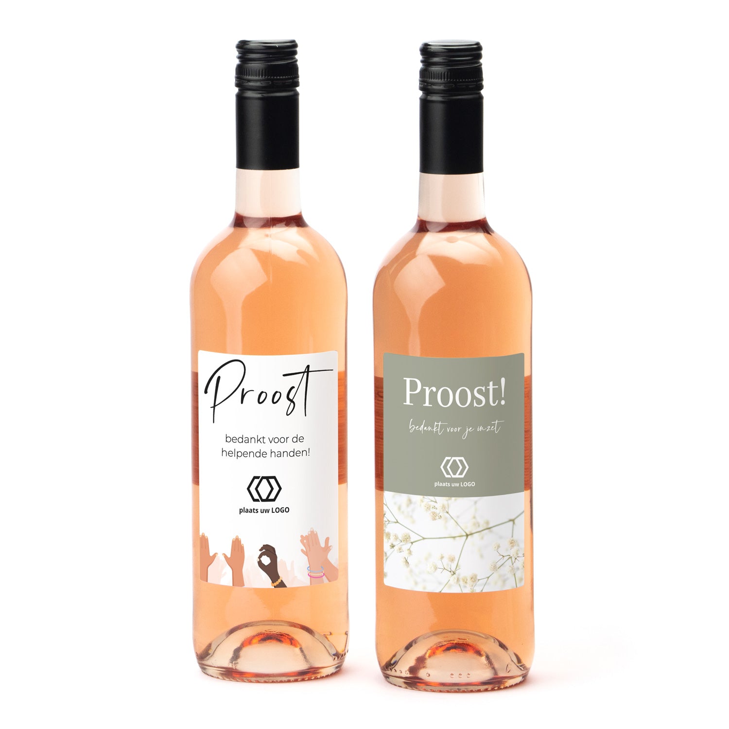 Fles Rosé wijn met eigen logo op etiket - Zakelijk - Bedankjes.nl