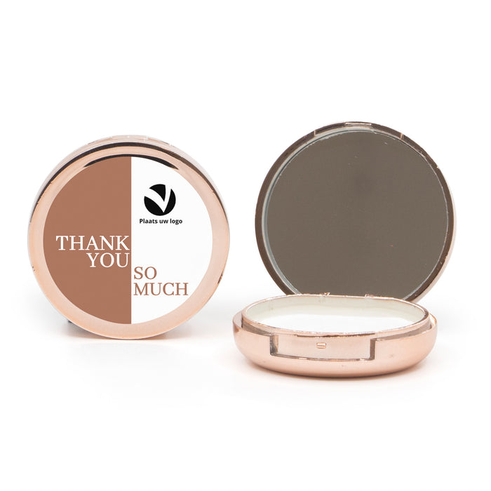 Potje lippenbalsem met spiegeltje - Zakelijk Potje lippenbalsem met spiegeltje - Zakelijk