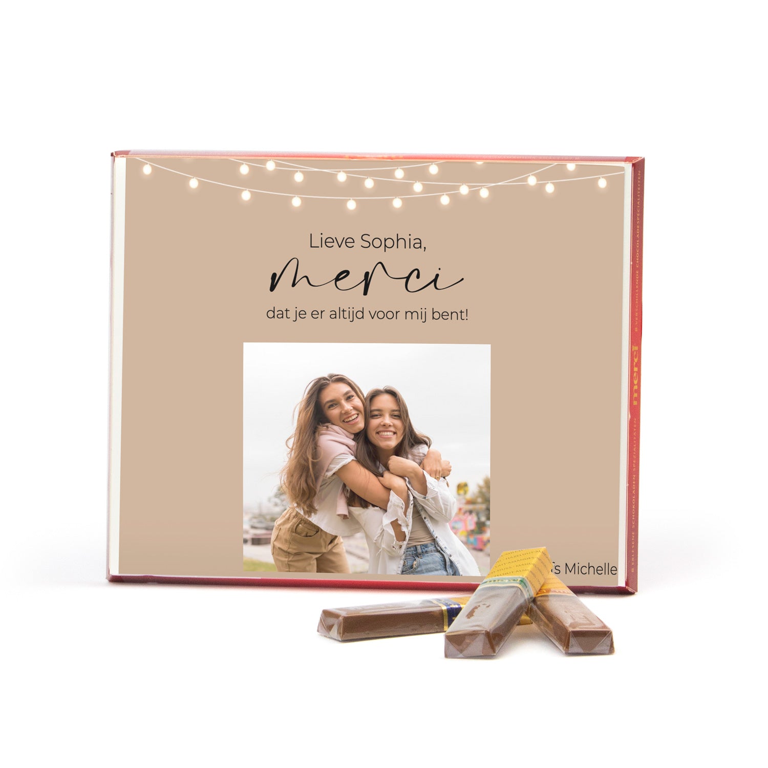 Merci met eigen inlay kaart 250 gram - Bedankje - Bedankjes.nl