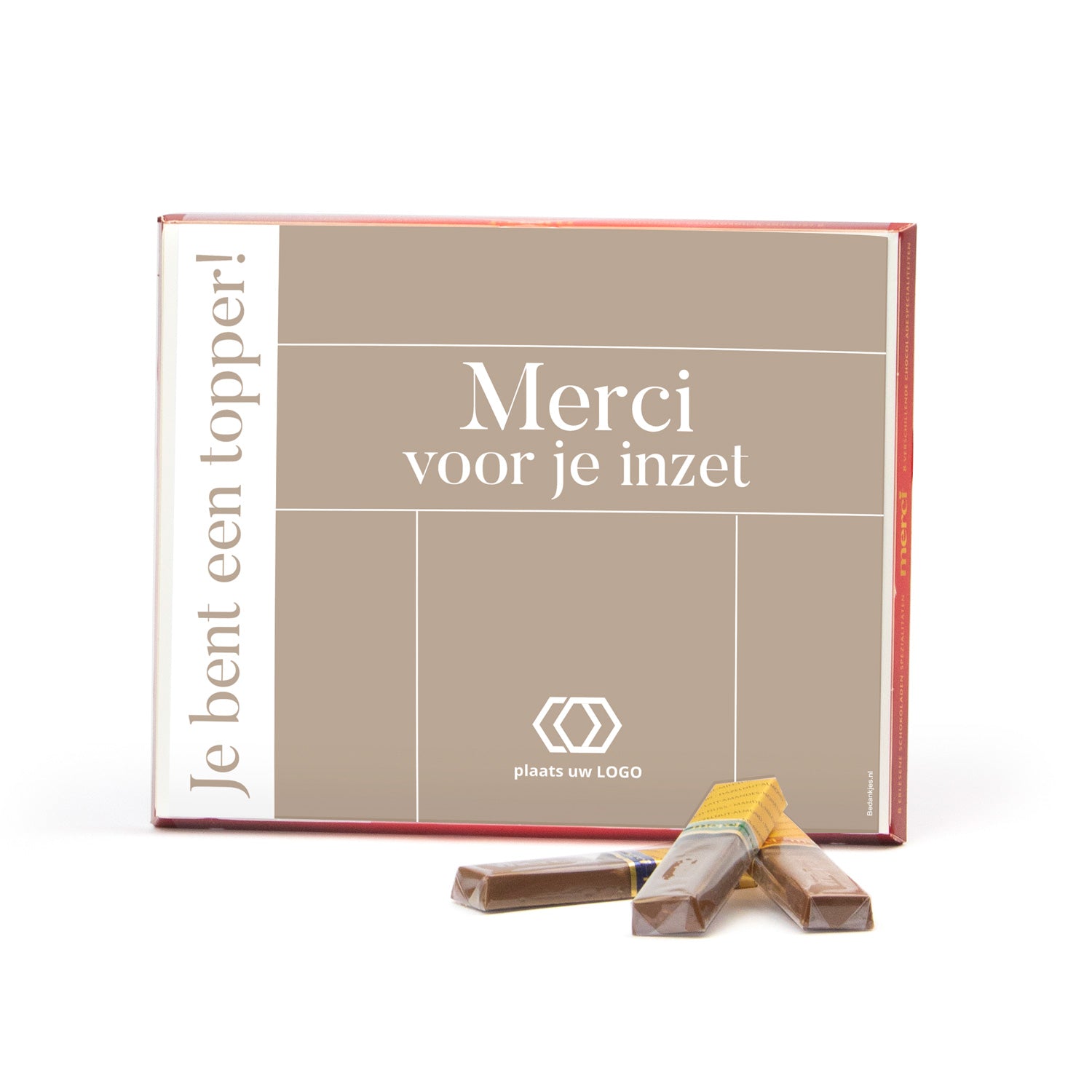 Merci met eigen inlay kaart 250 gram - Zakelijk - Bedankjes.nl