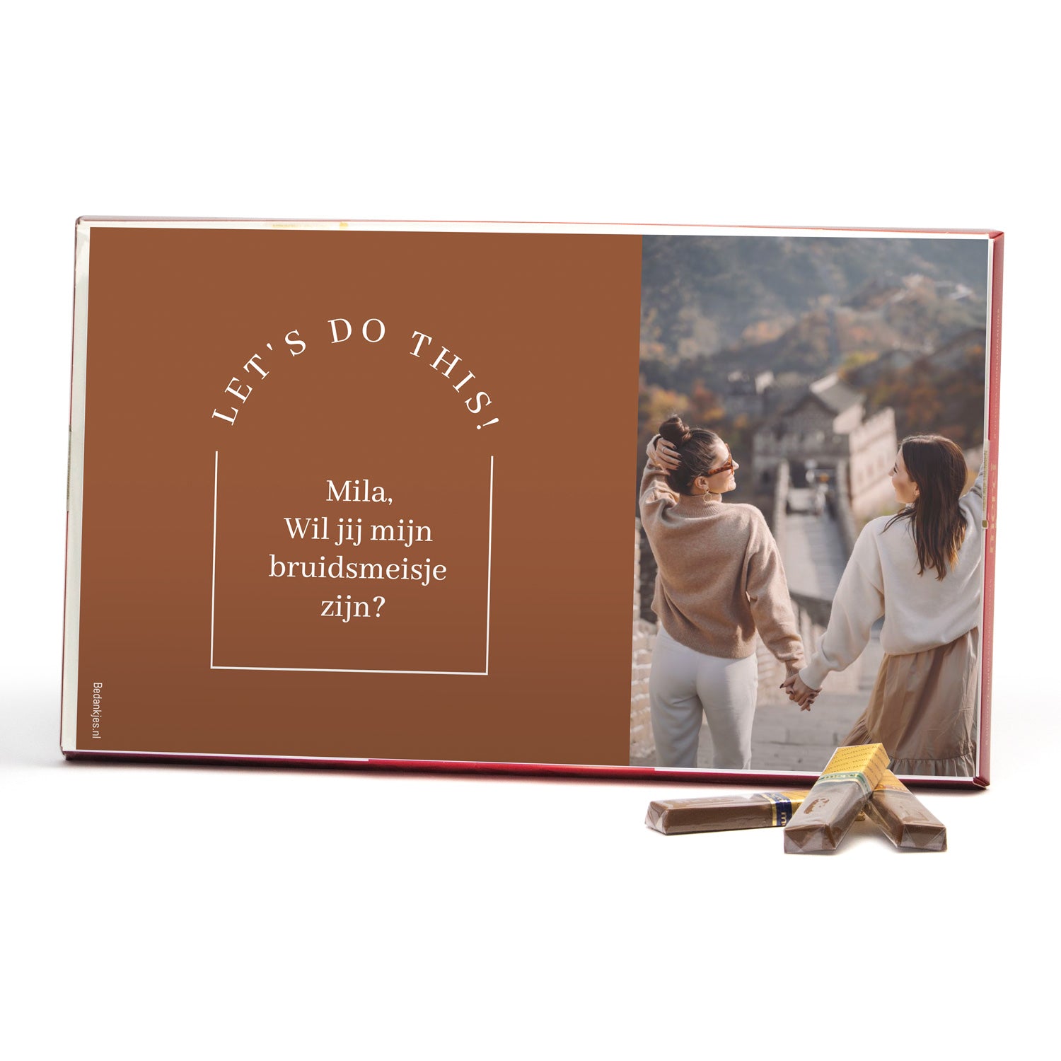 Merci met persoonlijke inlay kaart 400 gram - Getuige - Bedankjes.nl