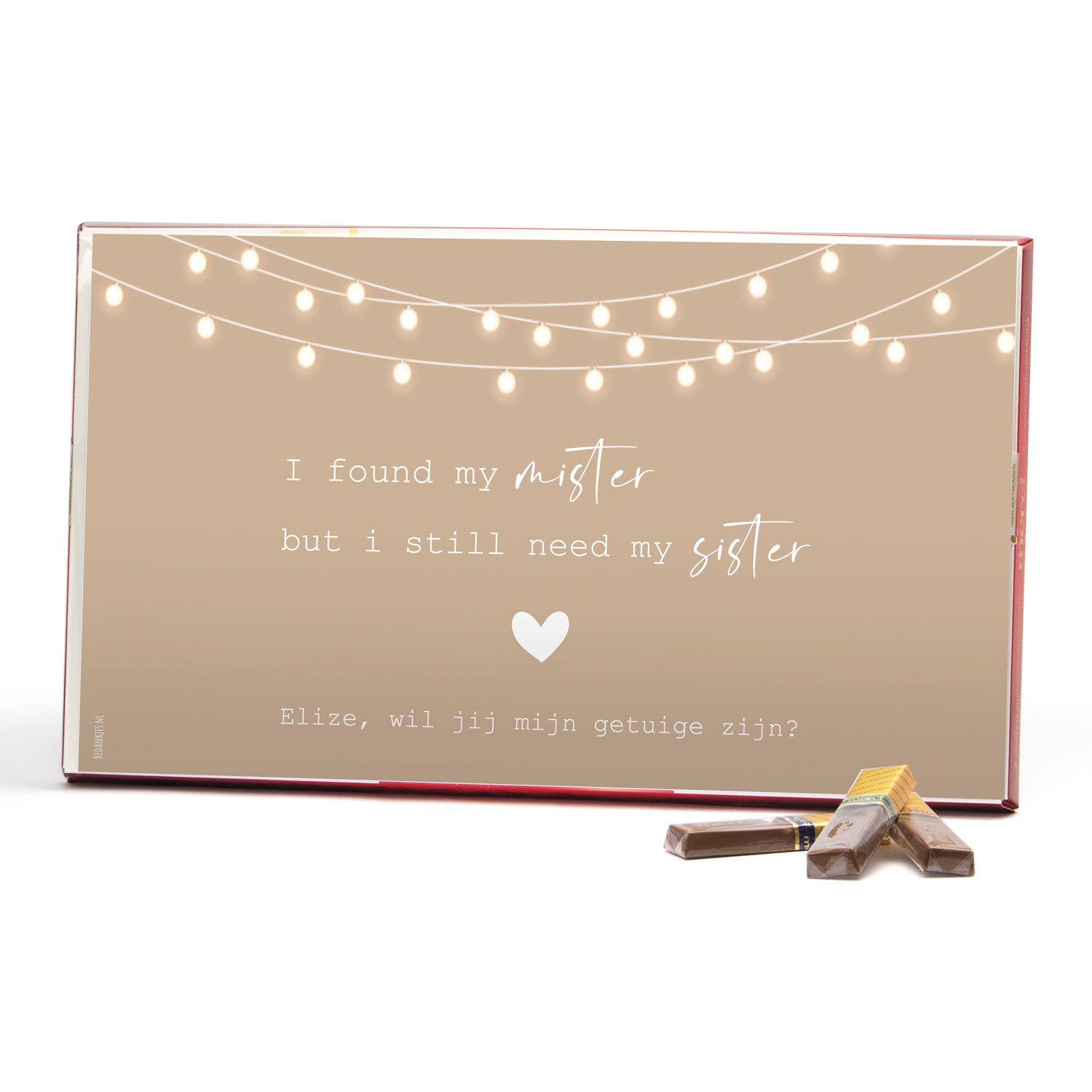 Merci met persoonlijke inlay kaart 400 gram - Getuige - Bedankjes.nl