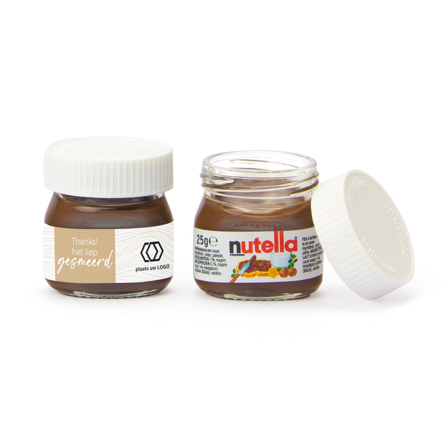 Potje nutella met eigen etiket - Zakelijk - Bedankjes.nl