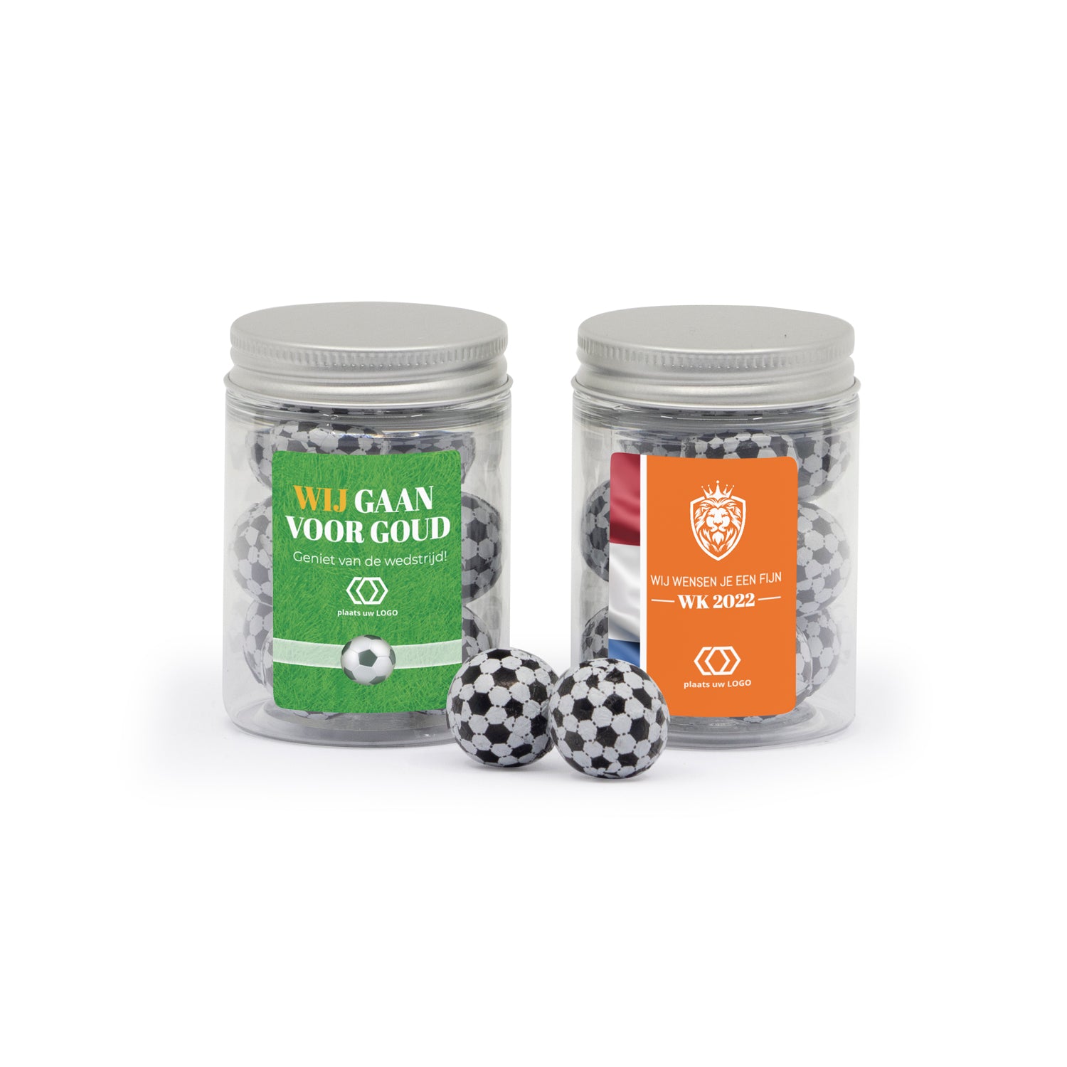 Potje voetballen met eigen etiket - Voetbal - Bedankjes.nl