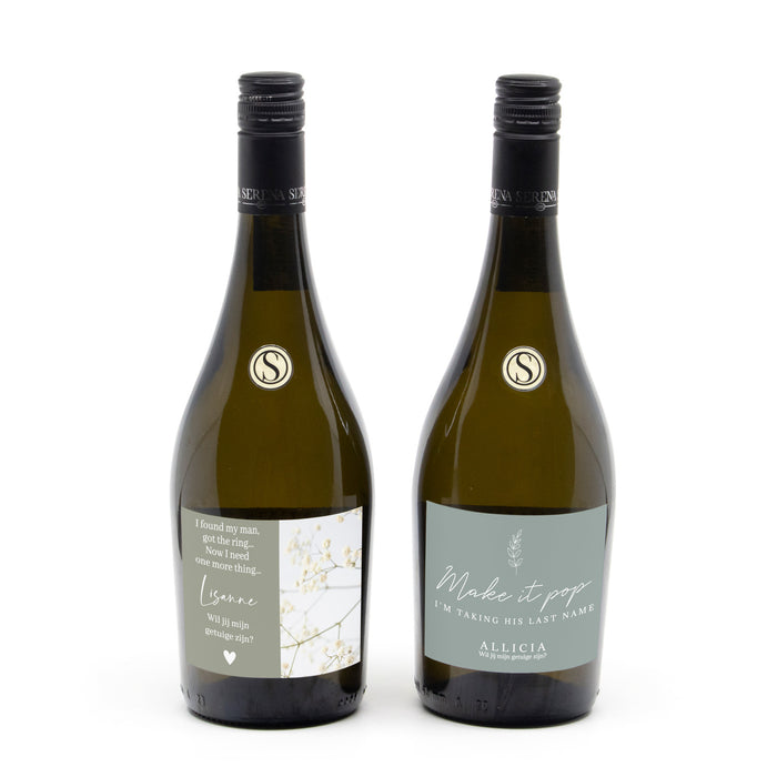 Fles Prosecco met persoonlijk etiket - Getuige Fles Prosecco met persoonlijk etiket - Getuige