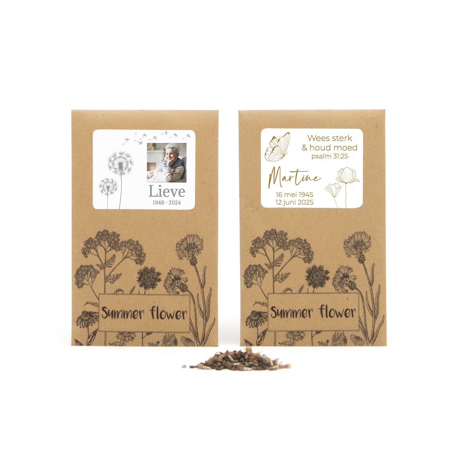 Summer flower zakje - Afscheid Dierbare - Bedankjes.nl