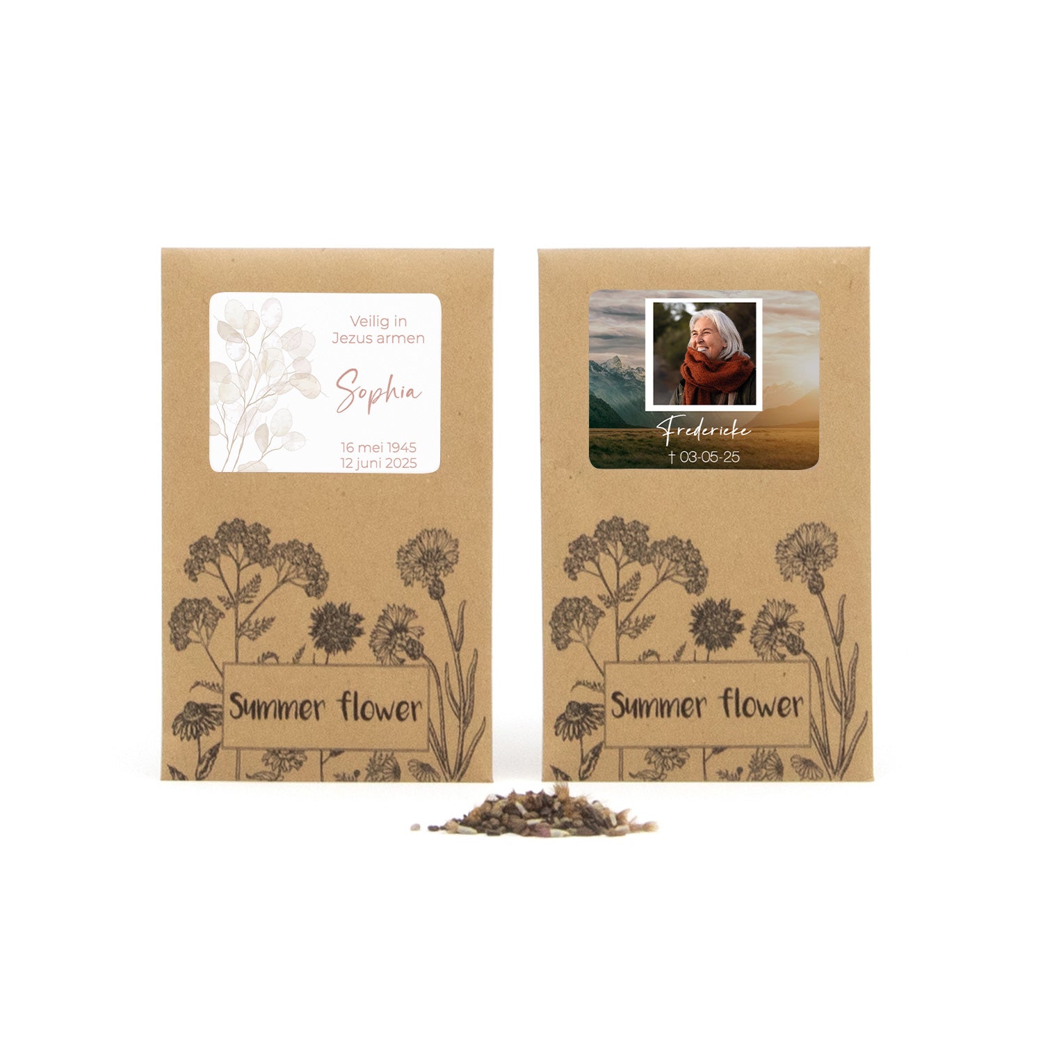 Summer flower zakje - Afscheid Dierbare - Bedankjes.nl