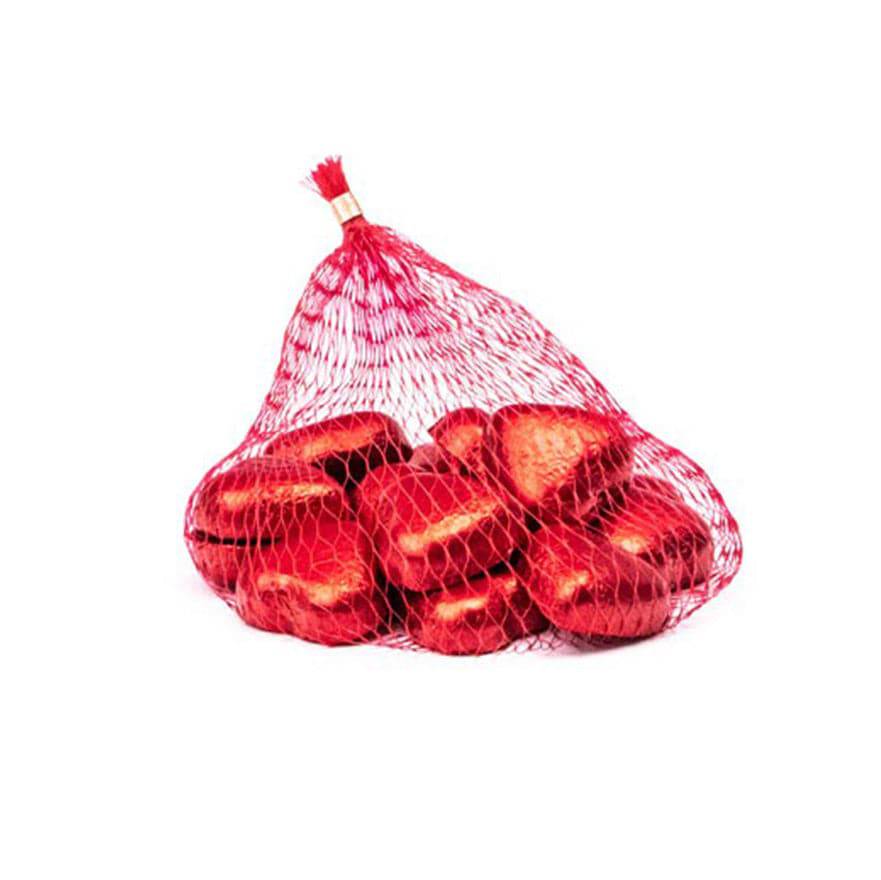 Chocolade hartjes in netje - Fairtrade - Bedankjes.nl