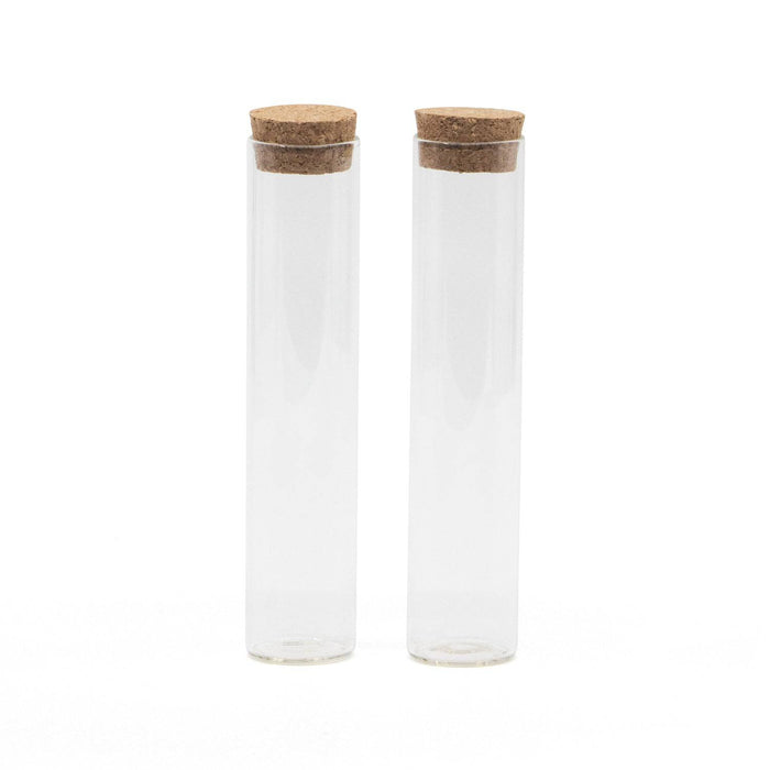 Glazen buisje met kurk leeg Glazen buisje met kurk leeg