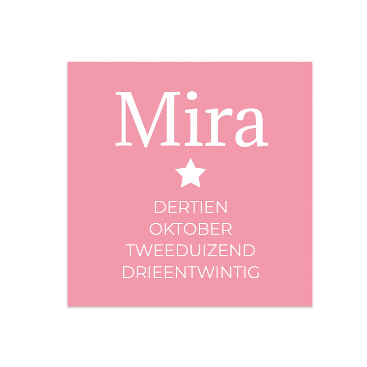 Kaartjes (10 x 10cm)- Geboorte meisjes - Bedankjes.nl