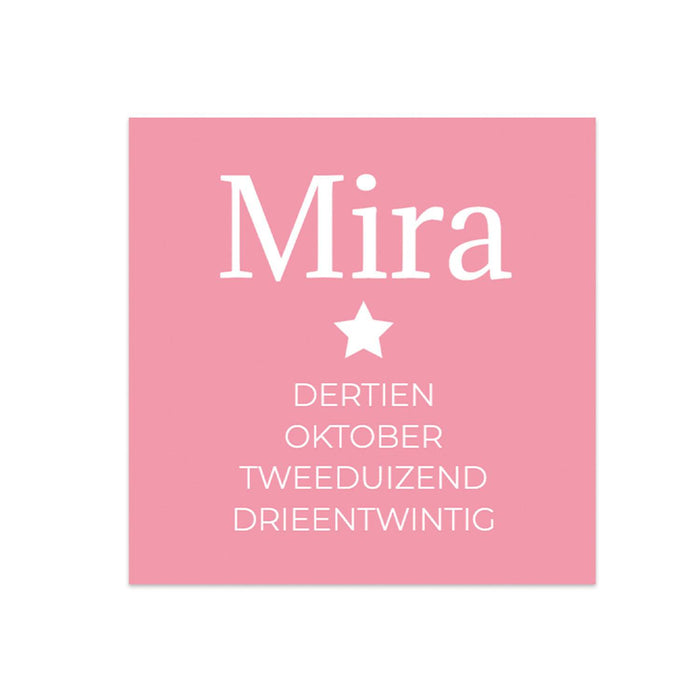 Kaartjes (10 x 10cm)- Geboorte meisjes Kaartjes (10 x 10cm)- Geboorte meisjes