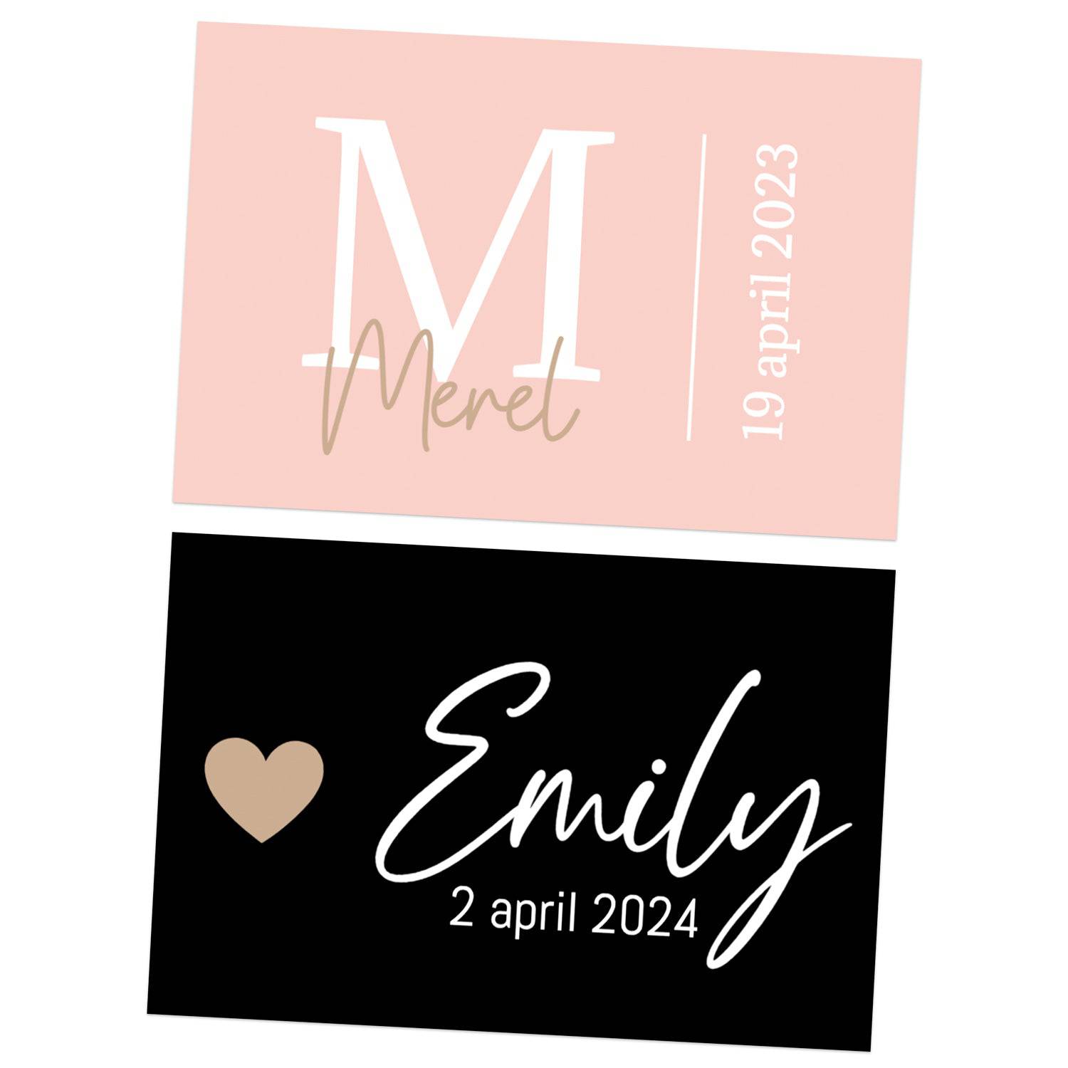 Kaartjes (15 x 10cm) - Geboorte meisjes - Bedankjes.nl