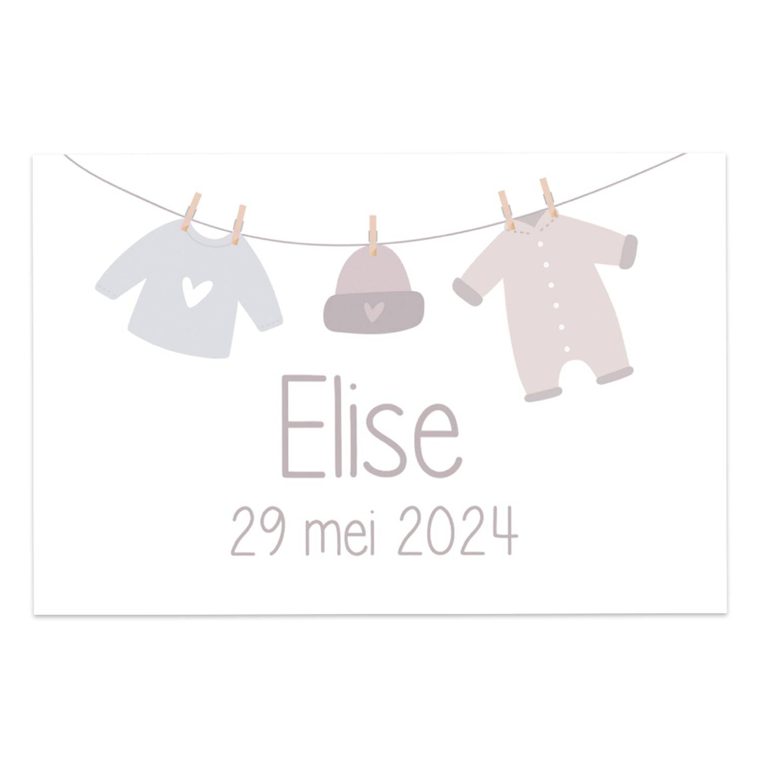 Kaartjes (15 x 10cm) - Geboorte meisjes - Bedankjes.nl