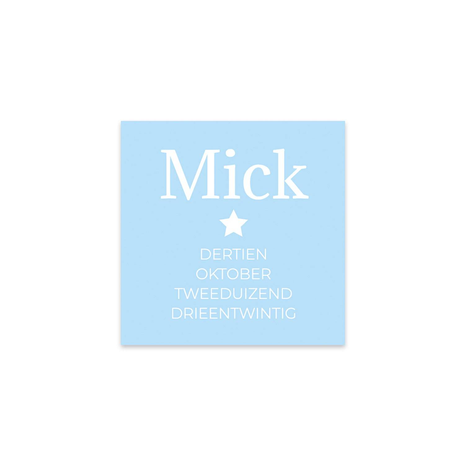 Kaartjes (5 x 5cm)- Geboorte jongens - Bedankjes.nl