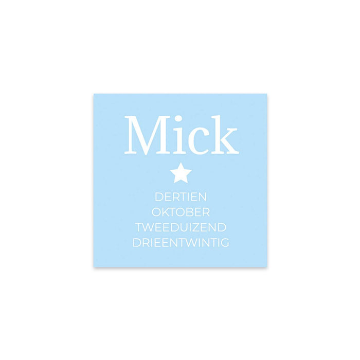 Kaartjes (5 x 5cm)- Geboorte jongens Kaartjes (5 x 5cm)- Geboorte jongens