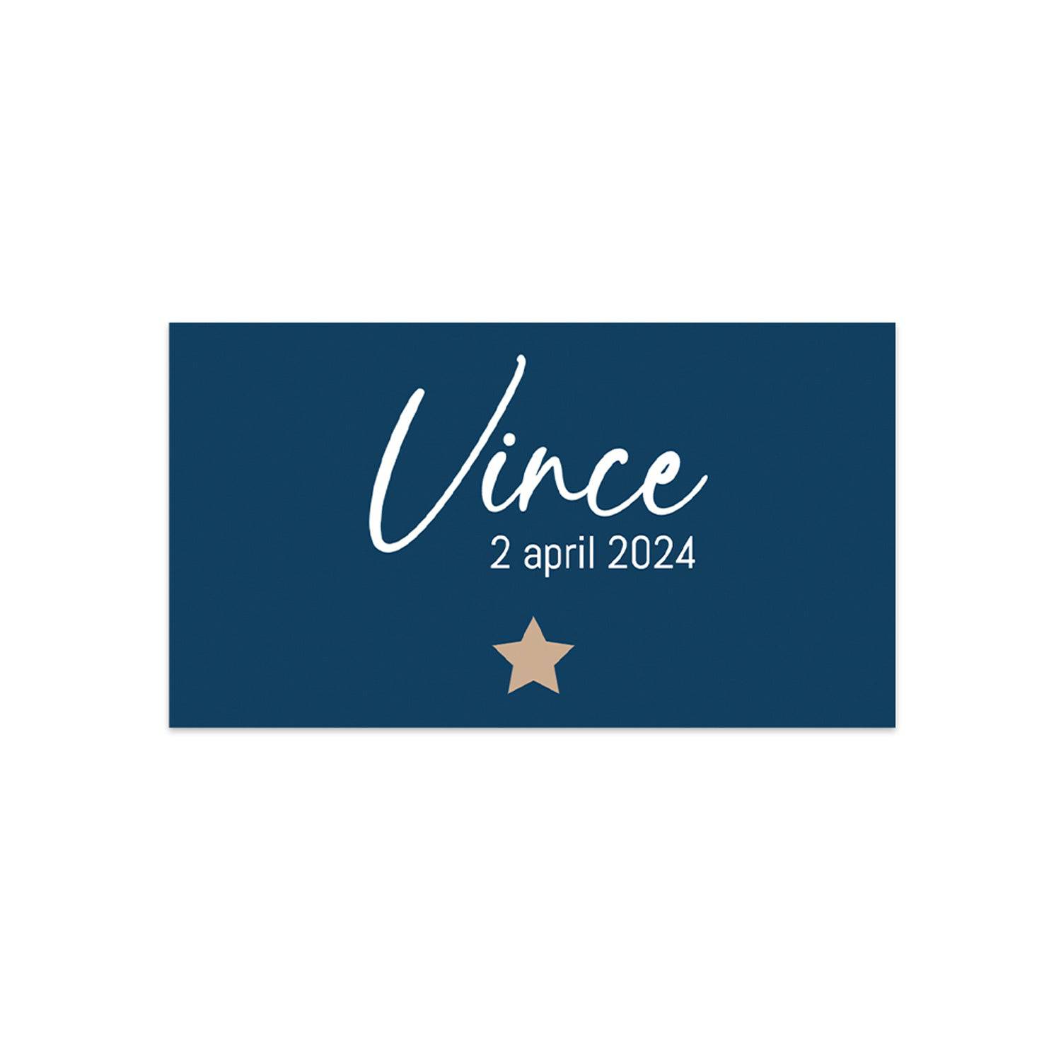 Kaartjes (9 x 5cm)- Geboorte jongens - Bedankjes.nl