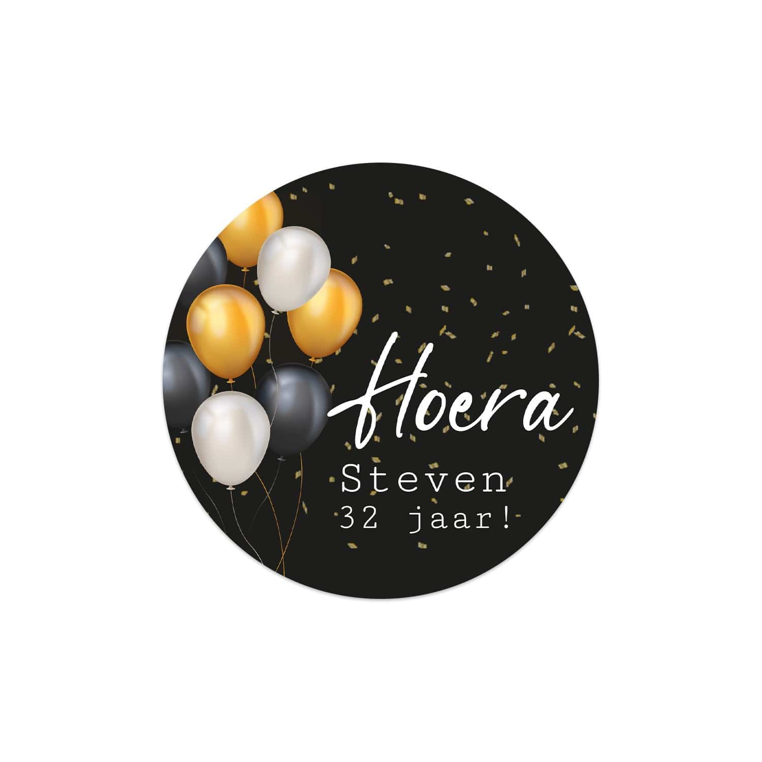 Persoonlijke stickers 24 stuks (4cm)- Verjaardag - Bedankjes.nl