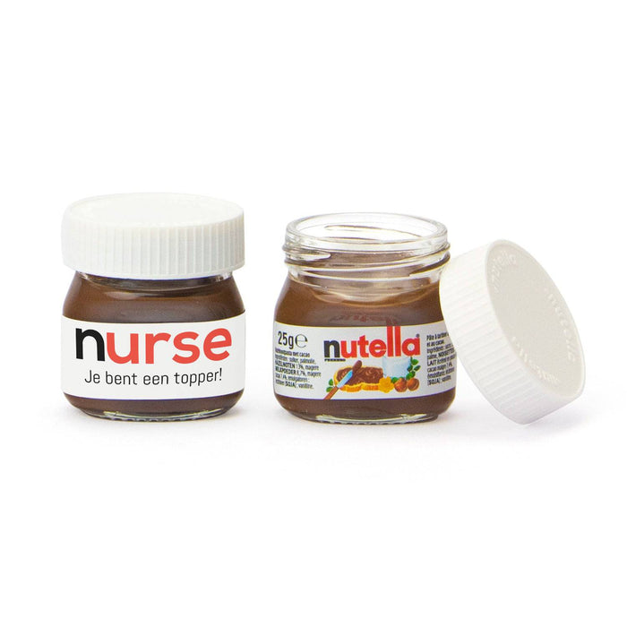 Mini potje nutella met eigen etiket - Verpleging Mini potje nutella met eigen etiket - Verpleging