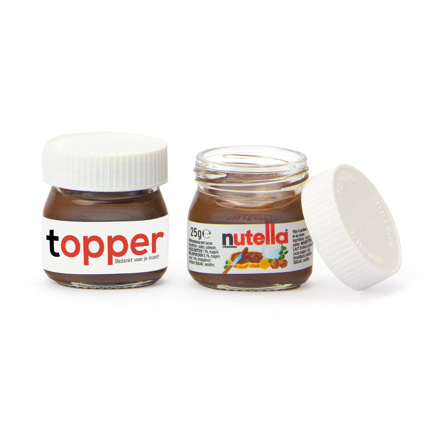 Potje nutella met eigen etiket - Verpleging - Bedankjes.nl