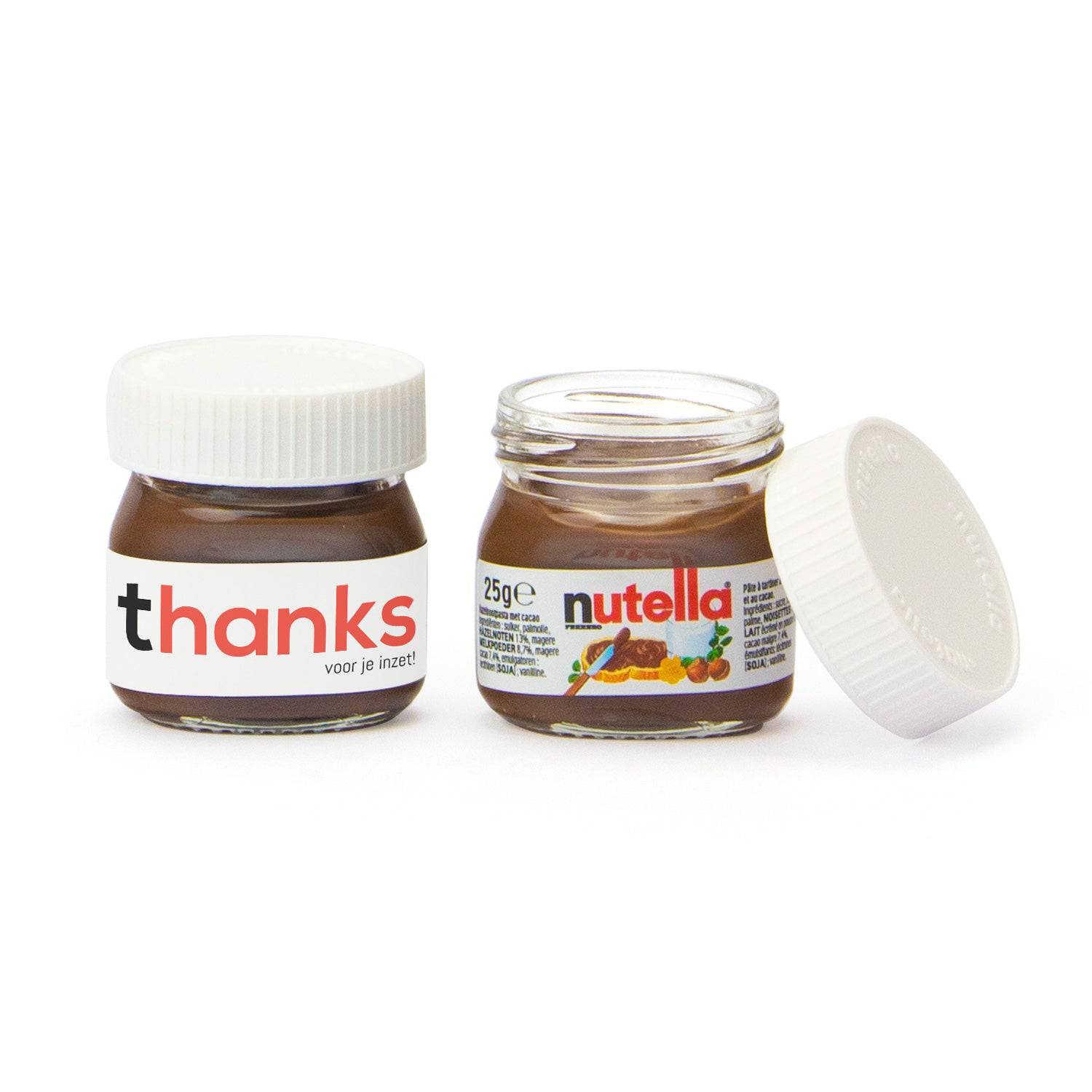Potje nutella met eigen etiket - Verpleging - Bedankjes.nl