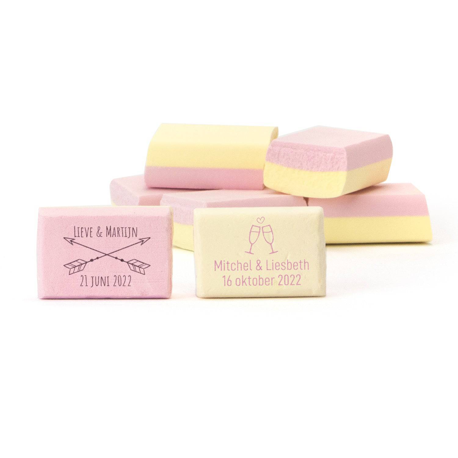 Schuimblokken bedrukt - Trouwen - Bedankjes.nl