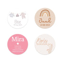 Stickers 12 stuks (6,35cm) - Geboorte meisjes - Bedankjes.nl