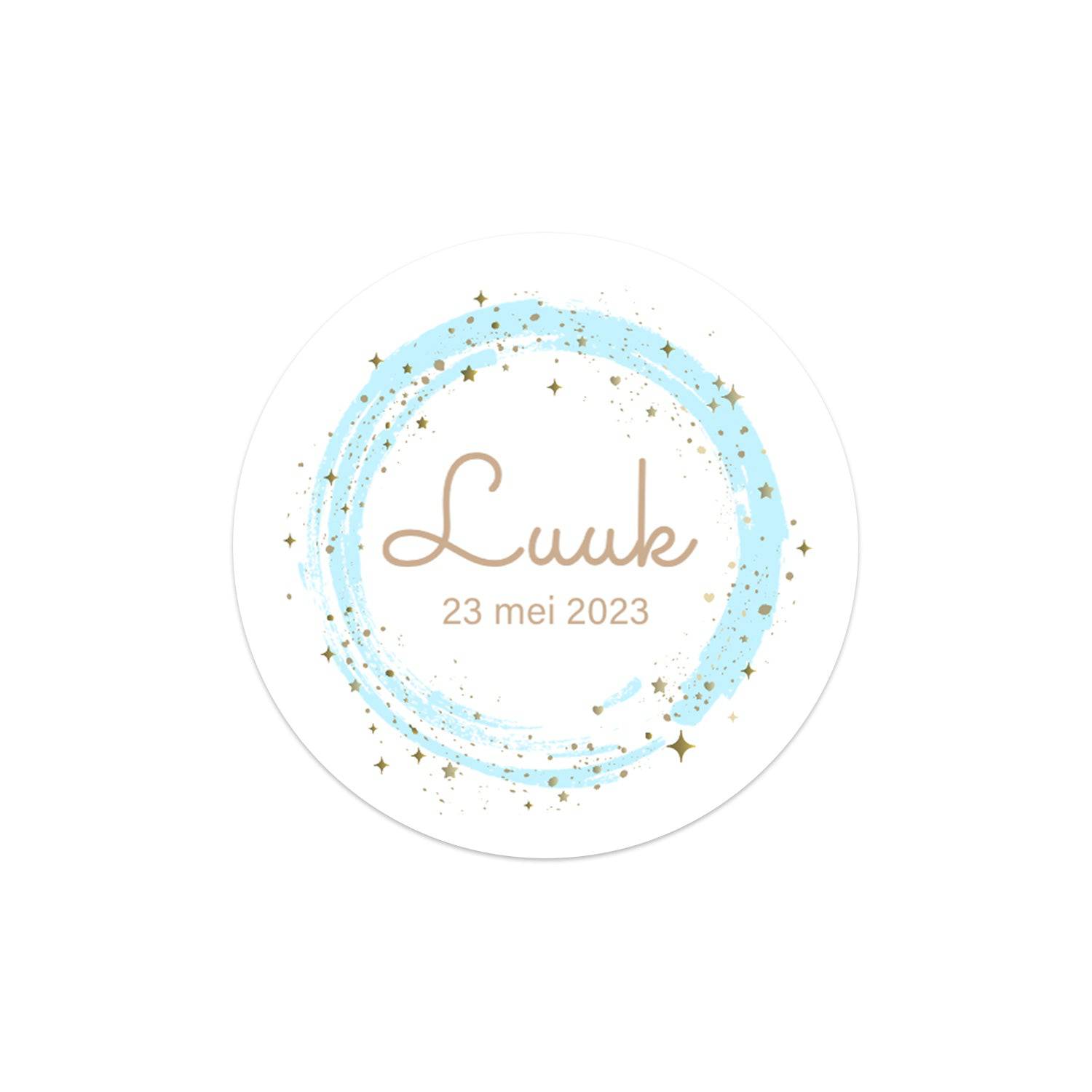 Stickers 24 stuks (4cm) - Geboorte jongens - Bedankjes.nl