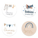 Stickers 6 stuks (7,5cm) - Geboorte jongens - Bedankjes.nl