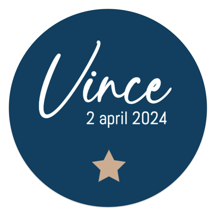 Stickers 6 stuks (7,5cm) - Geboorte jongens Stickers 6 stuks (7,5cm) - Geboorte jongens