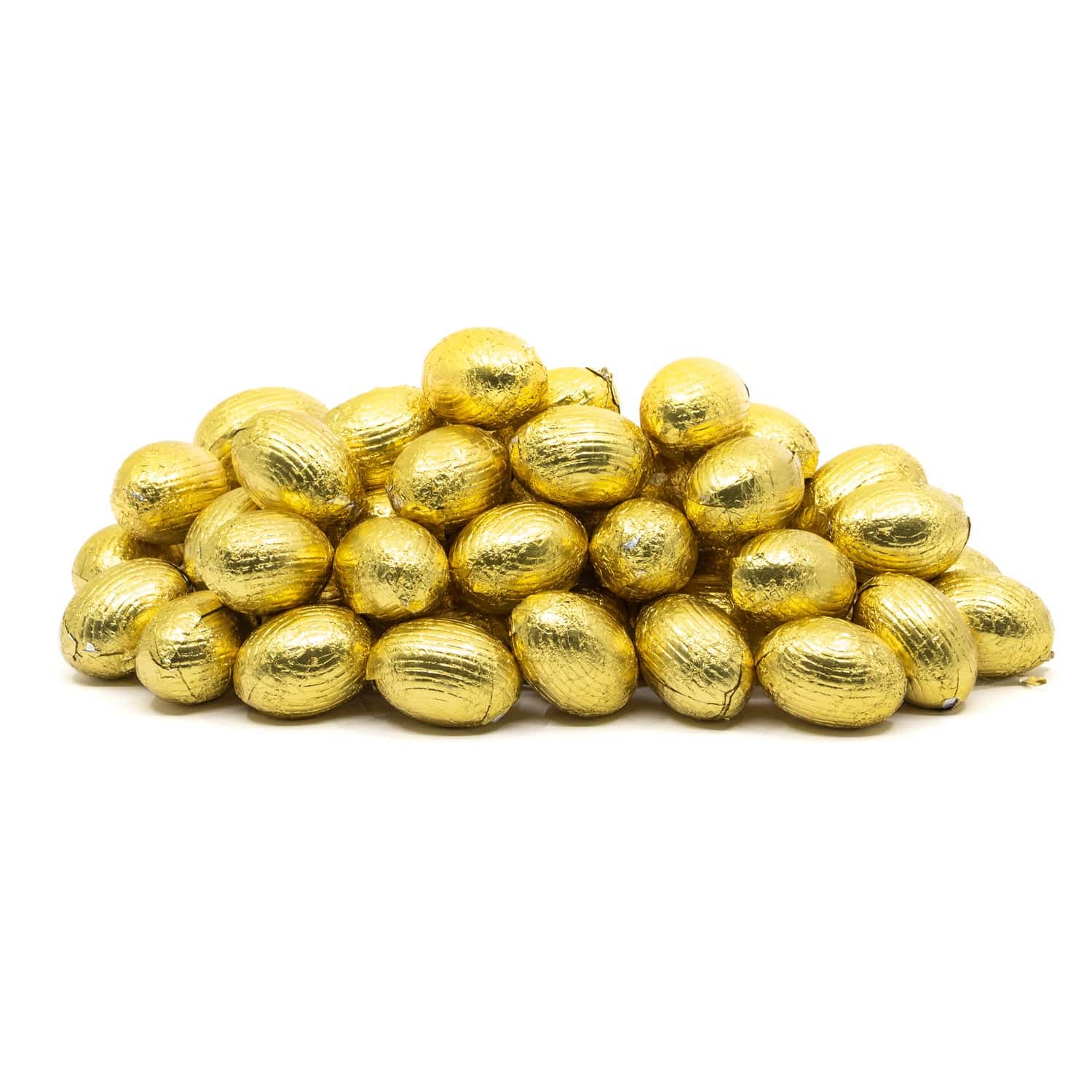 UITVERKOCHT - Paaseitjes in gouden folie melk (kilo) - Bedankjes.nl