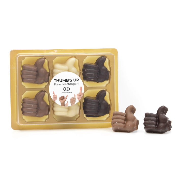 Doosje met 6 chocolade duimpjes - Kerst