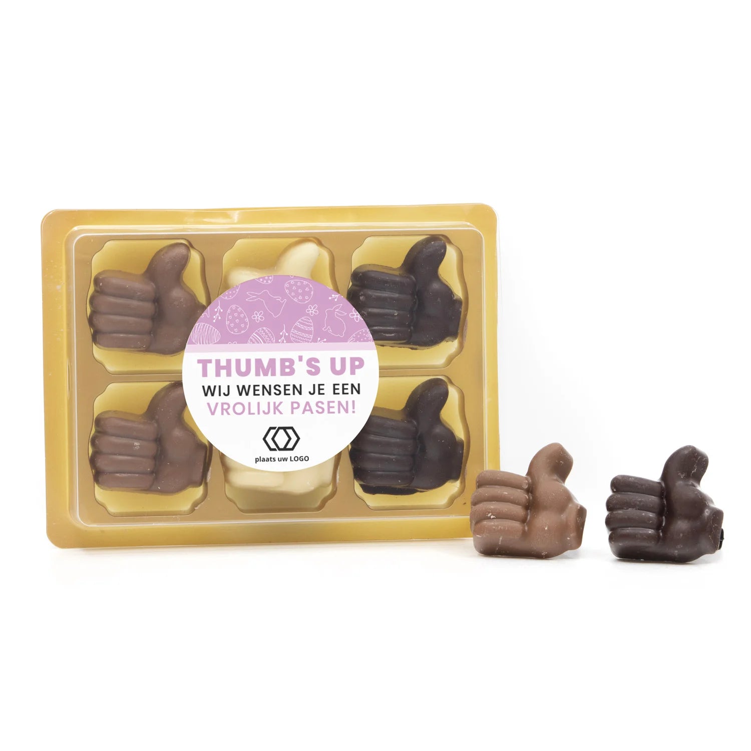Chocolade duimpjes (6) Thumbs up - Pasen - Bedankjes.nl