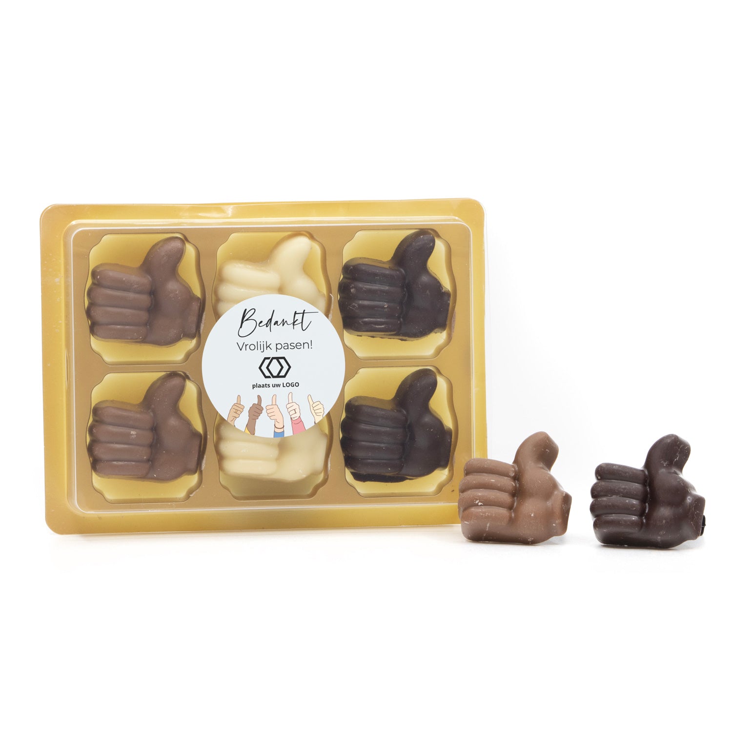 Chocolade duimpjes (6) Thumbs up - Pasen - Bedankjes.nl